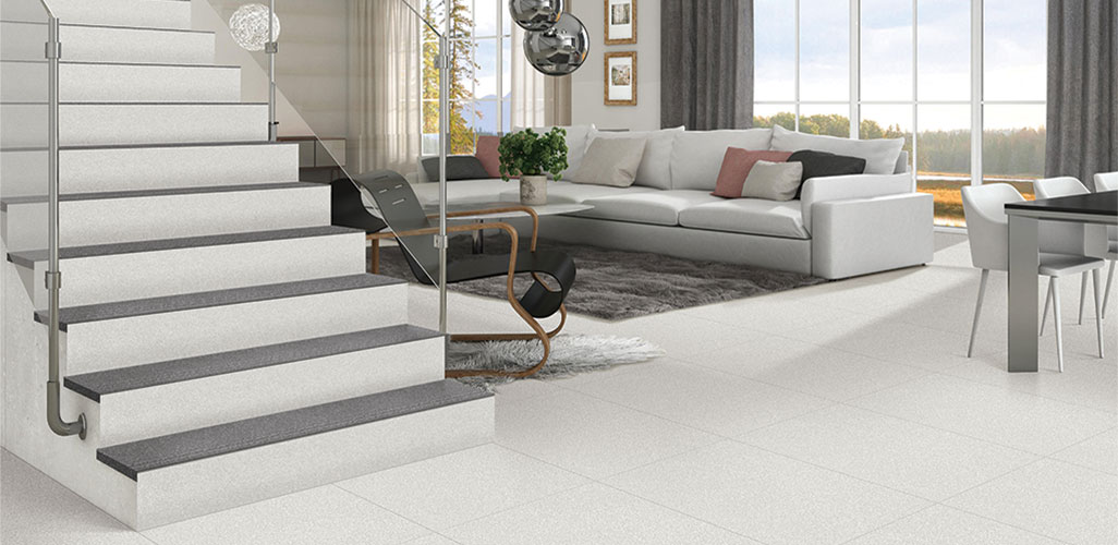 digital vitrified tiles in stairs